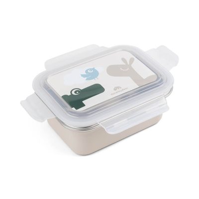 Lunchbox en inox Lalee - Croco Sable - Transparent
