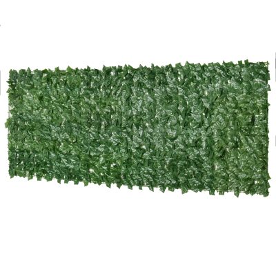 Outsunny Haie artificiel à feuilles de patate douce brise-vue décoration rouleau feuillage réaliste anti-UV PE 3 x 1 m vert foncé