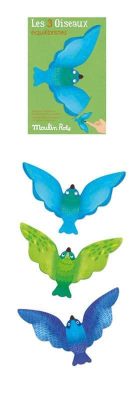 Set de 3 oiseaux équilibristes bleus Les petites merveilles Moulin Roty