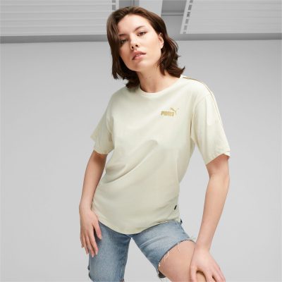 PUMA T-Shirt ESS+ Minimal Gold Femme