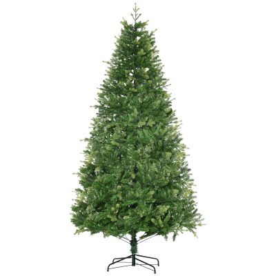 HOMCOM Sapin de Noël artificiel 2056 branches + support pied hauteur 228 cm vert