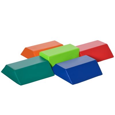 HOMCOM 5 blocs de construction en mousse XXL - jeux éducatif - module motricité - certifiés normes EN71-1-2-3 - mousse EPE revêtement PU multicolore