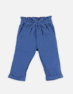 Pantalon bleu en mousseline
