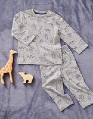 Pyjama 2 pièces imprimé animalier en jersey