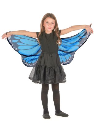 Ailes de papillon bleue et noire enfant