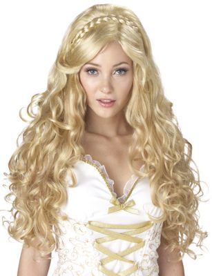 Perruque bouclée déesse femme blonde