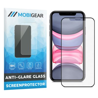 Mobigear Premium - Apple iPhone XR Verre trempé Protection d'écran Anti-Glare - Compatible Coque - Noir