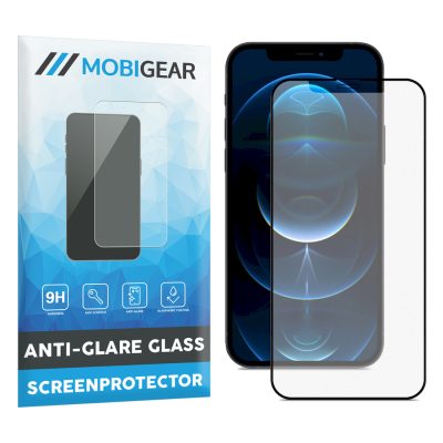 Mobigear Premium - Apple iPhone 12 Pro Max Verre trempé Protection d'écran Anti-Glare - Compatible Coque - Noir