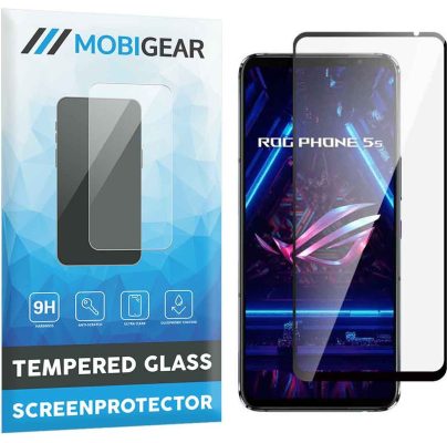 Mobigear Premium - ASUS ROG Phone 5s Verre trempé Protection d'écran - Compatible Coque - Noir