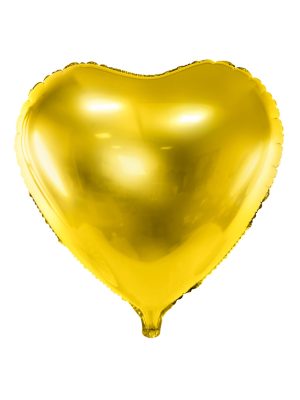 Ballon aluminium cœur doré 23 cm