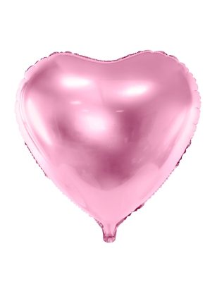 Ballon aluminium cœur rose pâle métallisé 45 cm