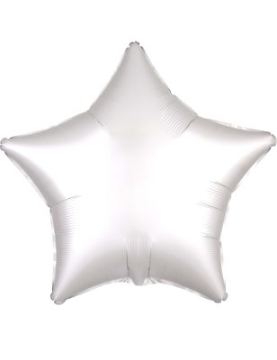 Ballon aluminium étoile satin blanc 43 cm
