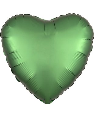 Ballon aluminium cœur vert émeraude satiné 43 cm