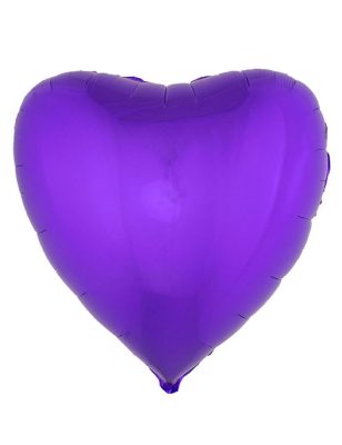 Ballon aluminium coeur violet 45 cm