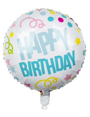 Ballon aluminium Confettis Happy Birthday 45cm