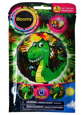 Ballon aluminium dinosaure LED Illooms 50 cm