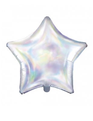 Ballon en aluminium étoile iridescente 48 cm