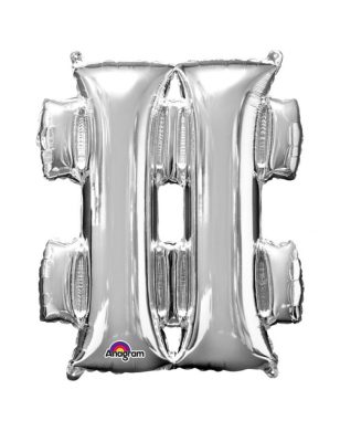 Ballon aluminium géant Symbole # argent 83 cm