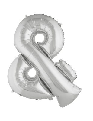 Ballon aluminium géant symbole + argent 80 cm