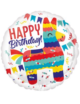 Ballon aluminium Happy Birthday lama 43 cm