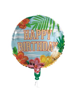 Ballon aluminium Happy Birthday Paradise 45 cm