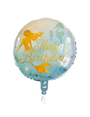 Ballon aluminium Happy Birthday sirène 45 cm
