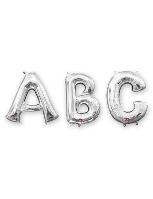 Ballon aluminium lettre argentée 32 cm