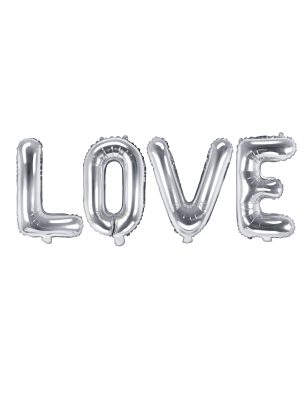 Ballon aluminium lettres LOVE argenté 140 x 35 cm