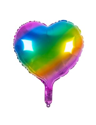 Ballon aluminium coeur multicolore 45 cm