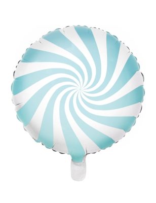 Ballon aluminium sucette turquoise et blanc 45 cm
