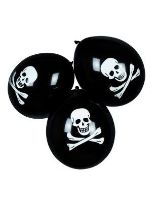 6 Ballons en latex pirate noirs