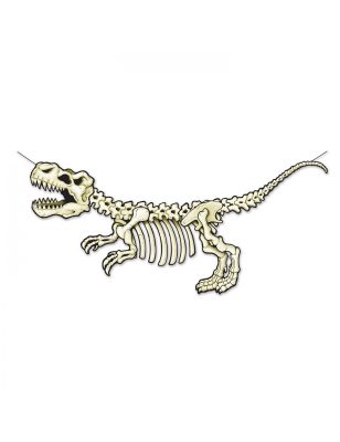 Bannière en carton squelette dinosaure 71 x 152 cm