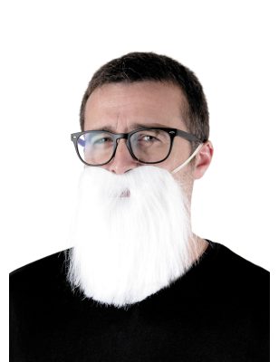 Barbe hipster blanche adulte