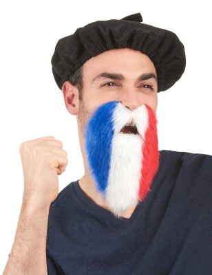 Barbe supporter tricolore France adulte