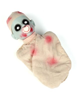 Bébé zombie ensanglantée lumineux et sonore 50 cm