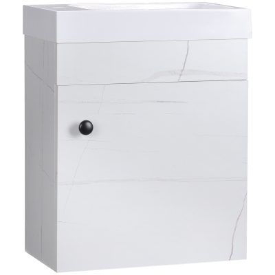 kleankin meuble sous-vasque meuble lavabo salle de bain suspendu avec rangement pour salle de bain 40 x 22 x 50 cm - blanc   Aosom France