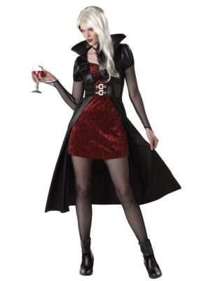 Déguisement vampire femme rouge Halloween