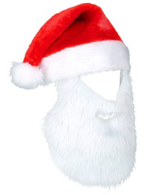 Bonnet Père Noël avec barbe adulte Noël