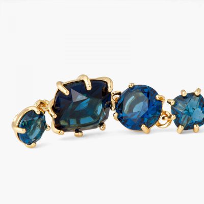 Boucles d'oreilles clips 4 pierres La Diamantine Bleu Océan