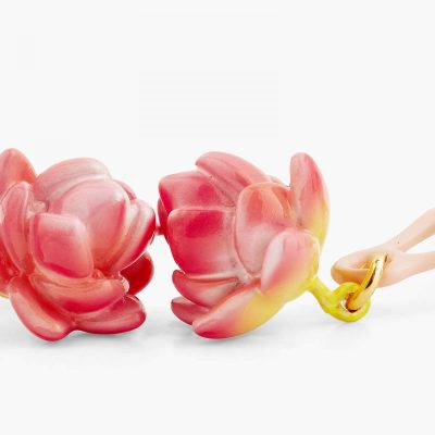 Boucles d'Oreilles Clips Ballerine Fleur de Lotus