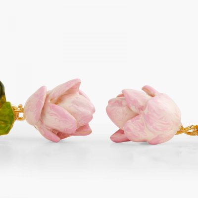 Boucles d'Oreilles Clips Fleur de Lotus et Nénuphar