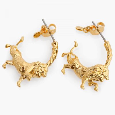 Boucles d'oreilles créoles signe astrologique lion