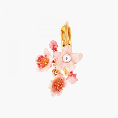 boucles d'oreilles dormeuses fleur rose de cerisier du japon