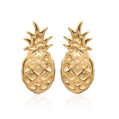 Boucles d'oreilles ananas plaqué or - Pour Femme - Bijoux Elise et moi