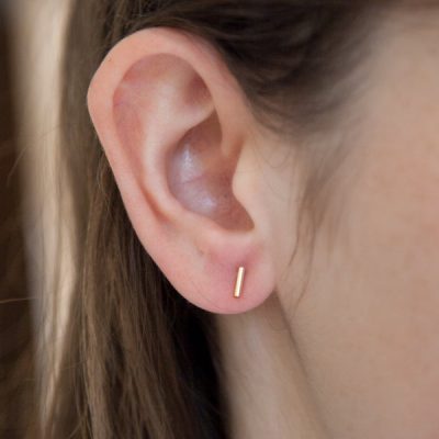 Boucles d'oreilles barre plaqué or - Pour Femme - Bijoux Elise et moi