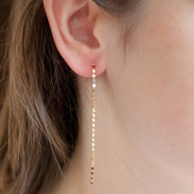 Boucles d'oreilles chaîne petites pastilles plaqué or - Pour Femme - Bijoux Elise et moi