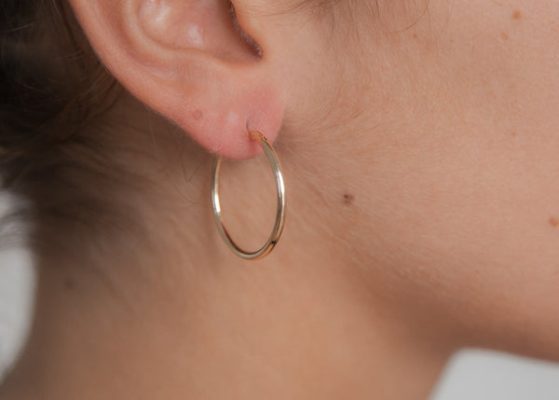Boucles d'oreilles créoles 25mm plaqué or - Pour Femme - Bijoux Elise et moi