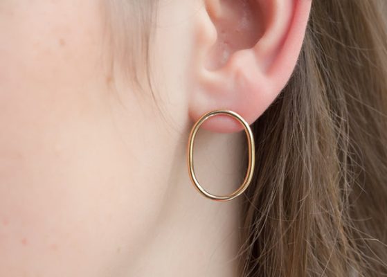 Boucles d'oreilles puces ovales plaqué or - Pour Femme - Bijoux Elise et moi