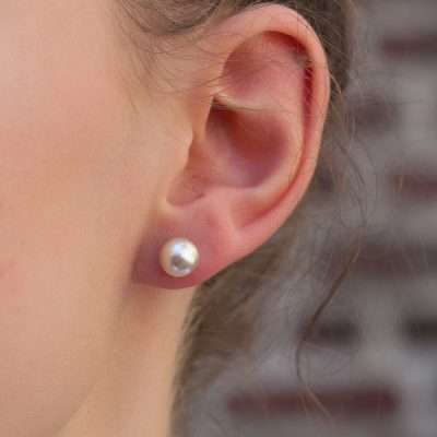 Boucles d'oreilles puces perle - Plaqué or - Pour Femme - Bijoux Elise et moi