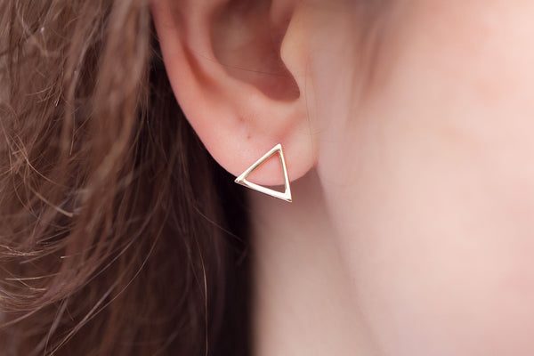 Boucles d'oreilles triangle plaqué or - Pour Femme - Bijoux Elise et moi
